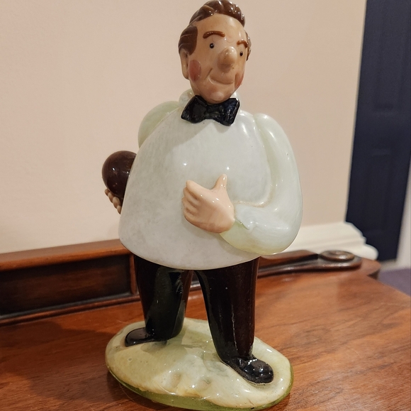 Vintage Czech art glass figure of the bowler